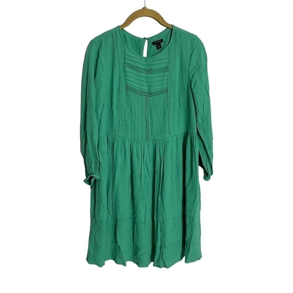 Ann Taylor Green Boho Dress 0